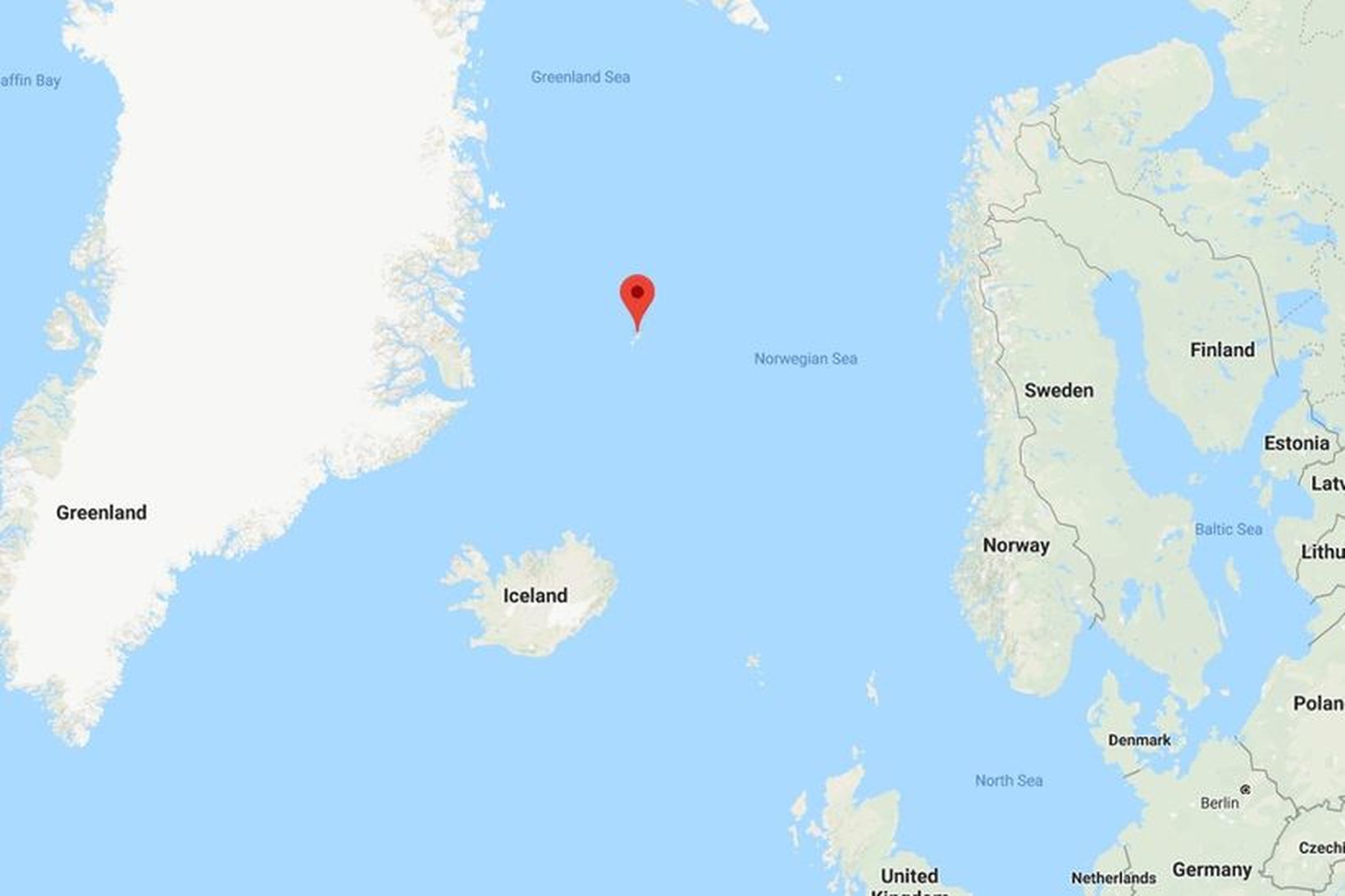Norska eyjan Jan Mayen liggur um 550 km norðaustur af …