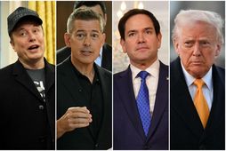 Frá vinstri: Elon Musk, Sean Duffy, Marco Rubio og Donald Trump.