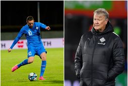 Gylfi Þór Sigurðsson og Åge Hareide.