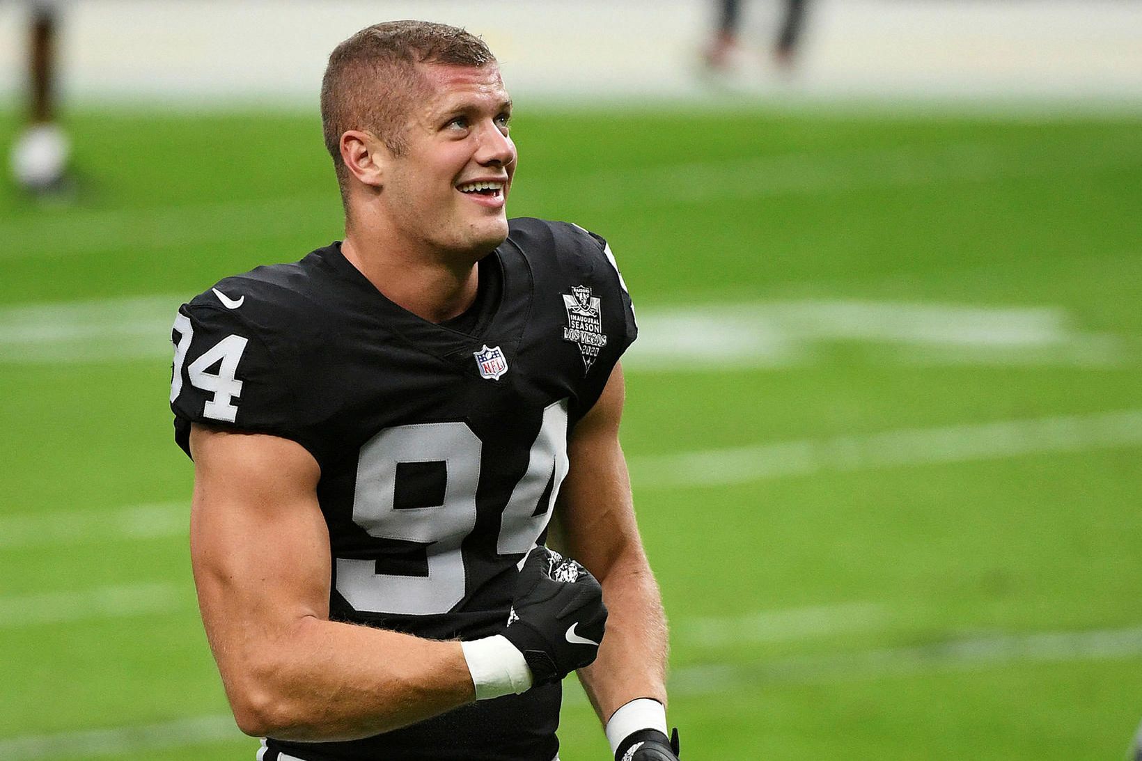 Carl Nassib er leikmaður Las Vegas Raiders.