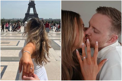 Jóhanna Helga Jensdóttir og Geir Ulrich Skaftason trúlofuðu sig í París.