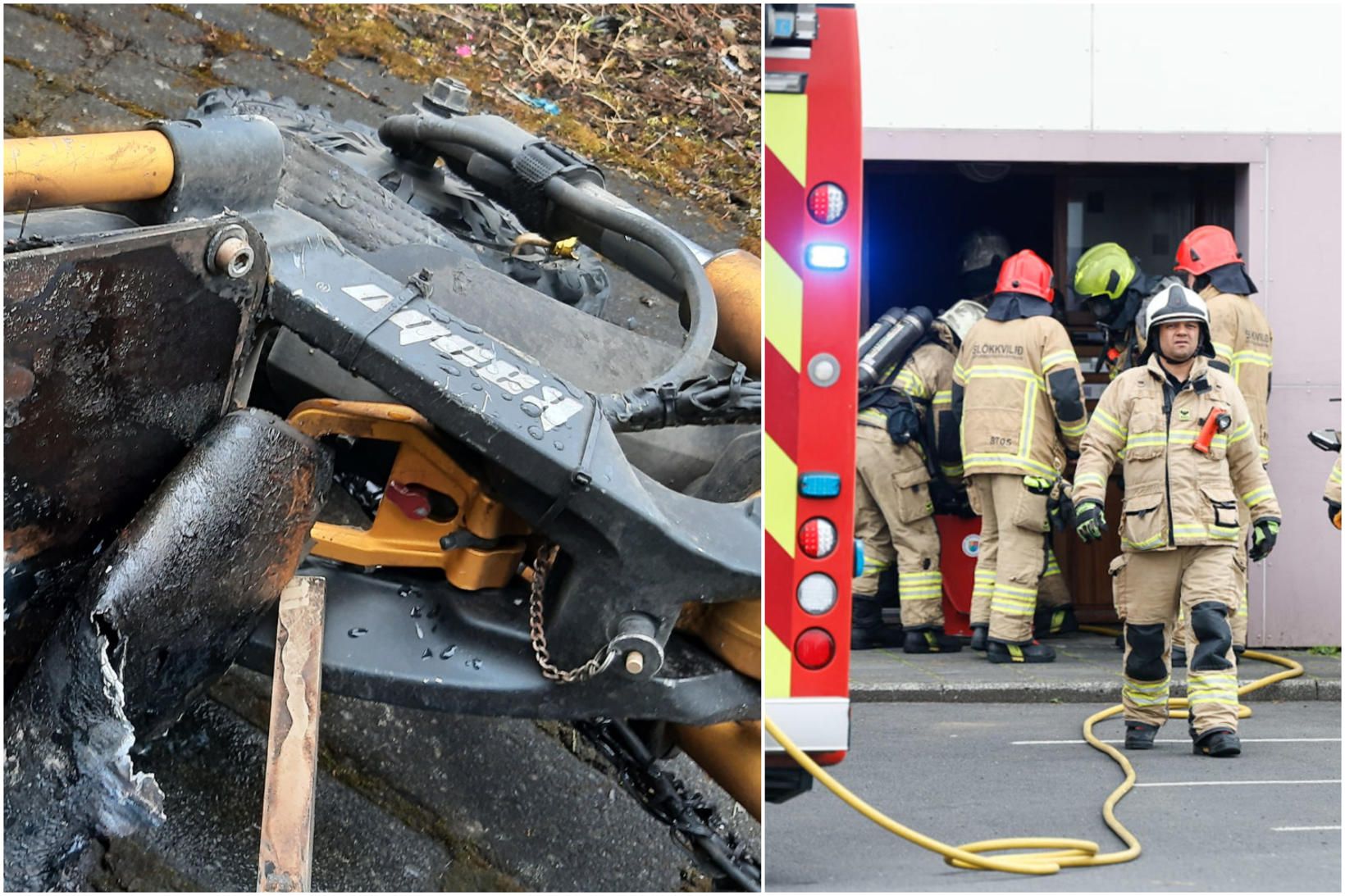 Slökkviliðið var kallað út vegna eldsins.