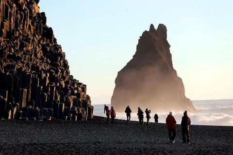 Reynisfjara Beach is a popular destination in South Iceland.
