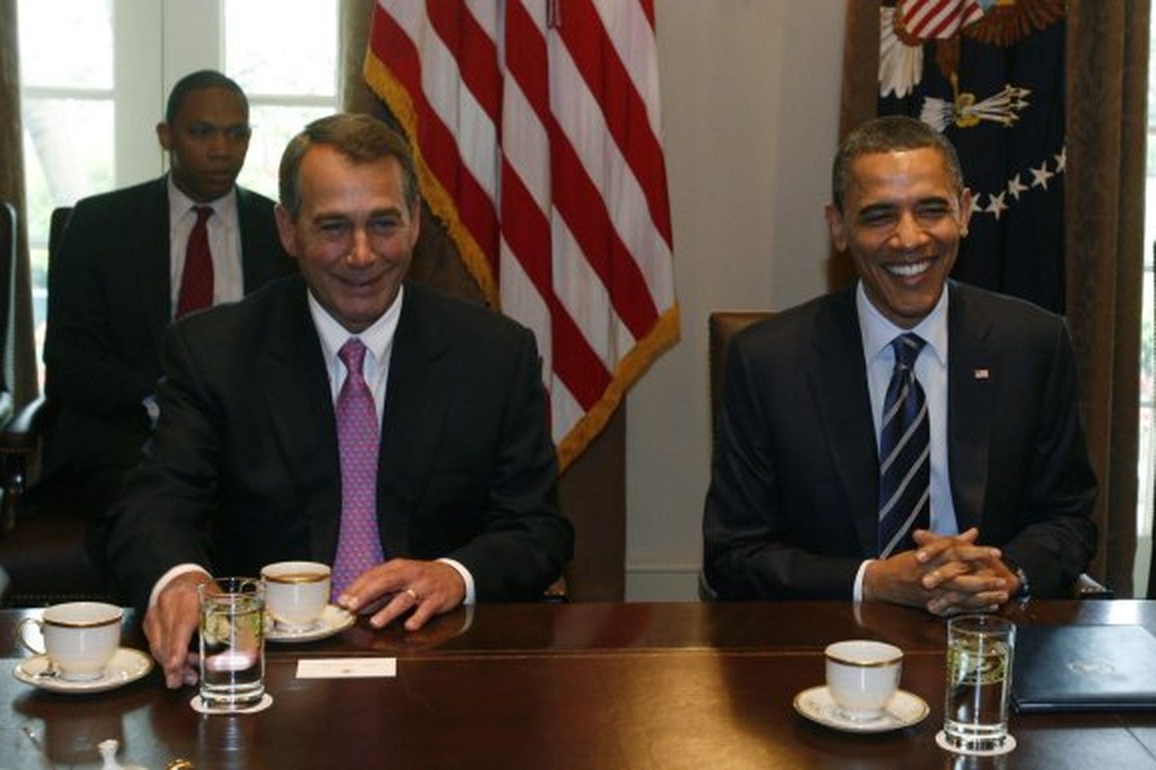 John Boehner, forseti Bandaríkjaþings, og Barack Obama Bandaríkjaforseti, funduðu í …