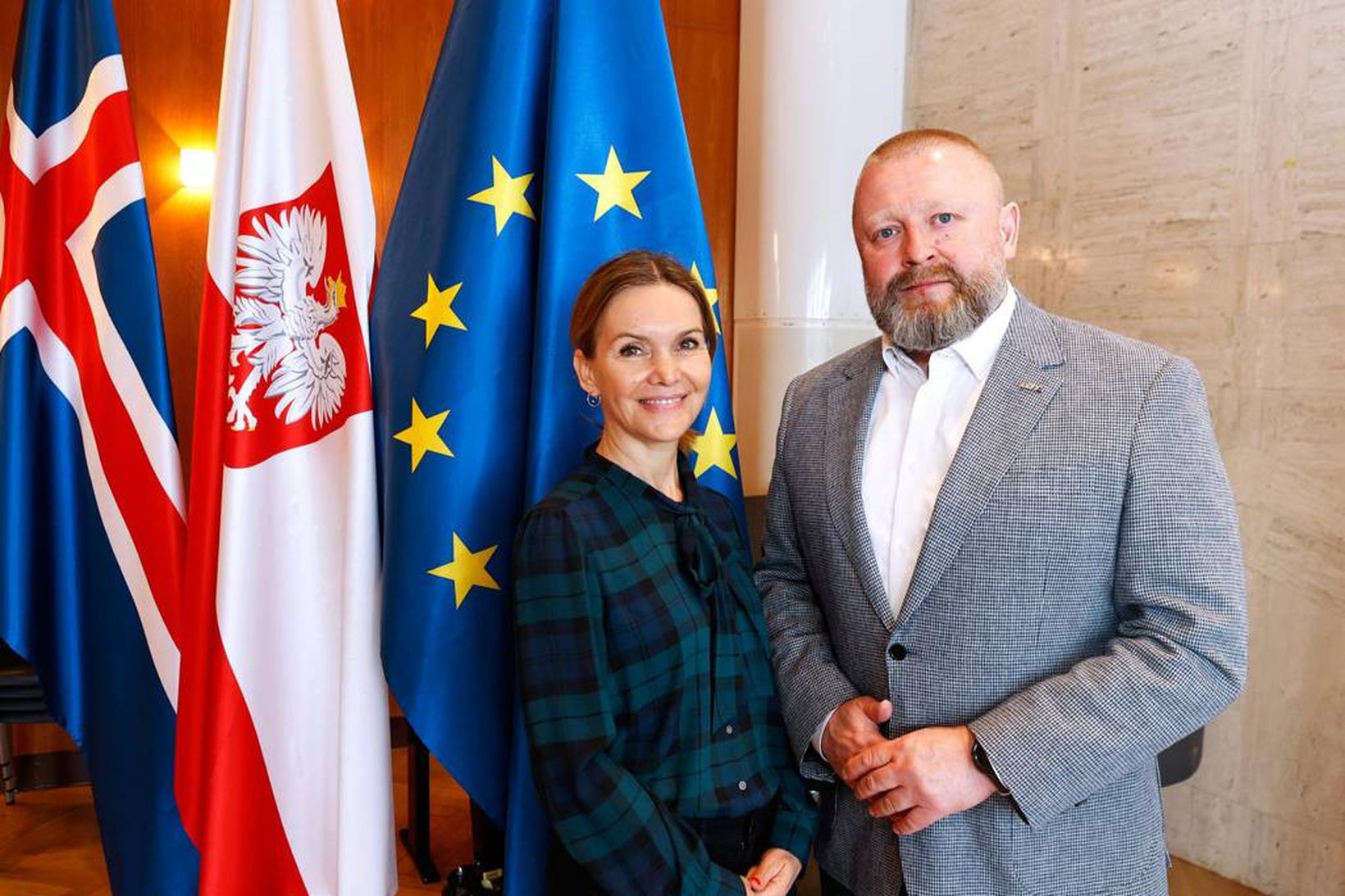 Ewa Lampart og Krzysztof Moczulski, fulltrúar LOT.