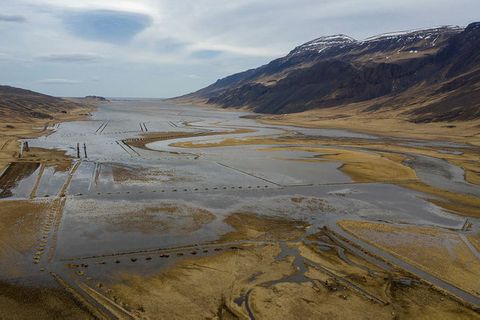 Road 722, Northwest Iceland, now closed, also flooded in April.