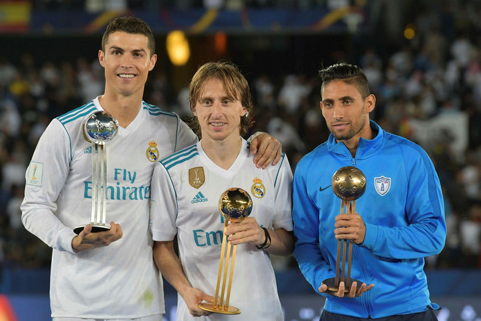 Ronaldo, Luka Modric og Jonathan Urretaviscaya.