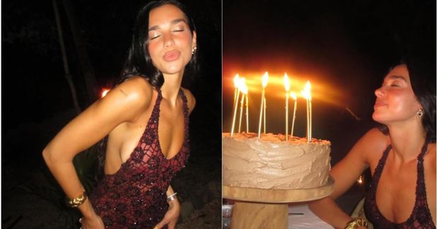 Dua Lipa í skýjunum með lífið á stórafmælinu.