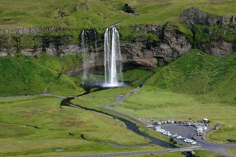 Seljalandsfoss is one of the main tourist attractions in South Iceland.