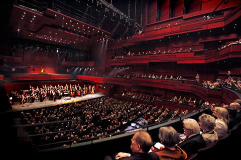 Eldborg main hall, the heart of Harpa concert hall in the centre of Reykjavik.