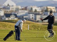 Púttað í blíðunni á Nesvellinum