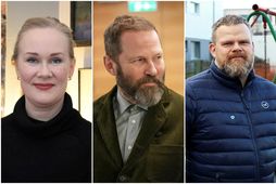 Steinunn Þórðardóttir, formaður Læknafélags Íslands t.v, Ástráður Haraldsson ríkissáttasemjari fyrir miðju og Magnús Þór Jónsson, …