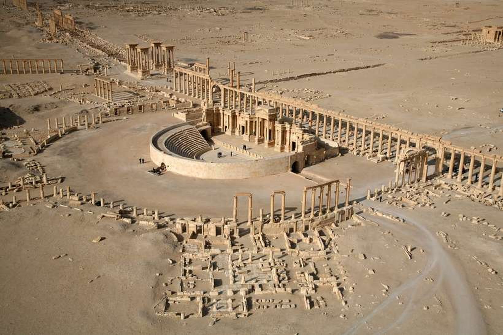 Hluti fornu borgarinnar Palmyra.