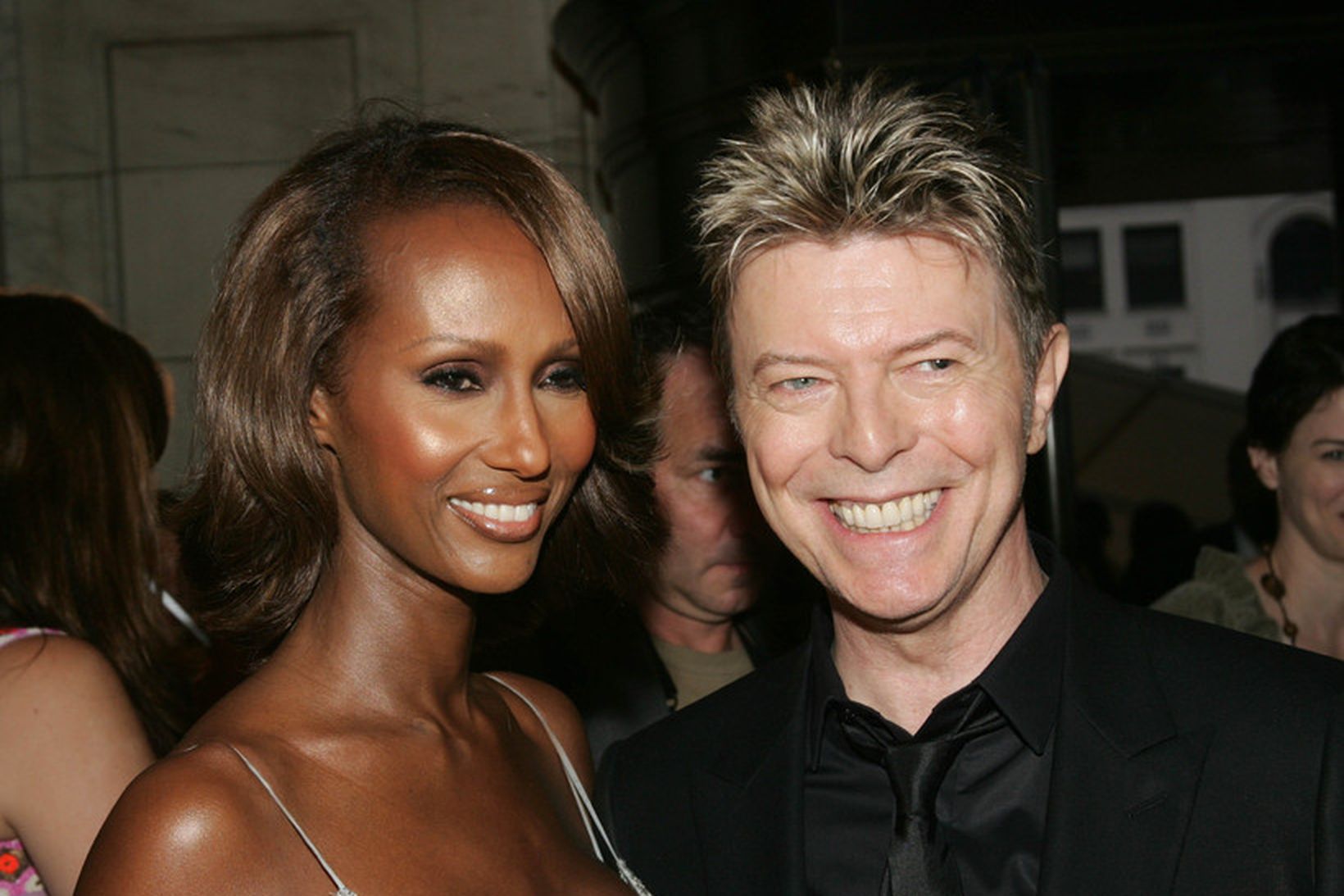 David Bowie ásamt eiginkonu sinni Iman.