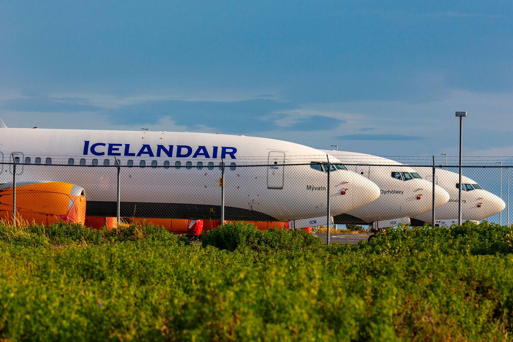 Þotur Icelandair á Keflavíkurvelli.