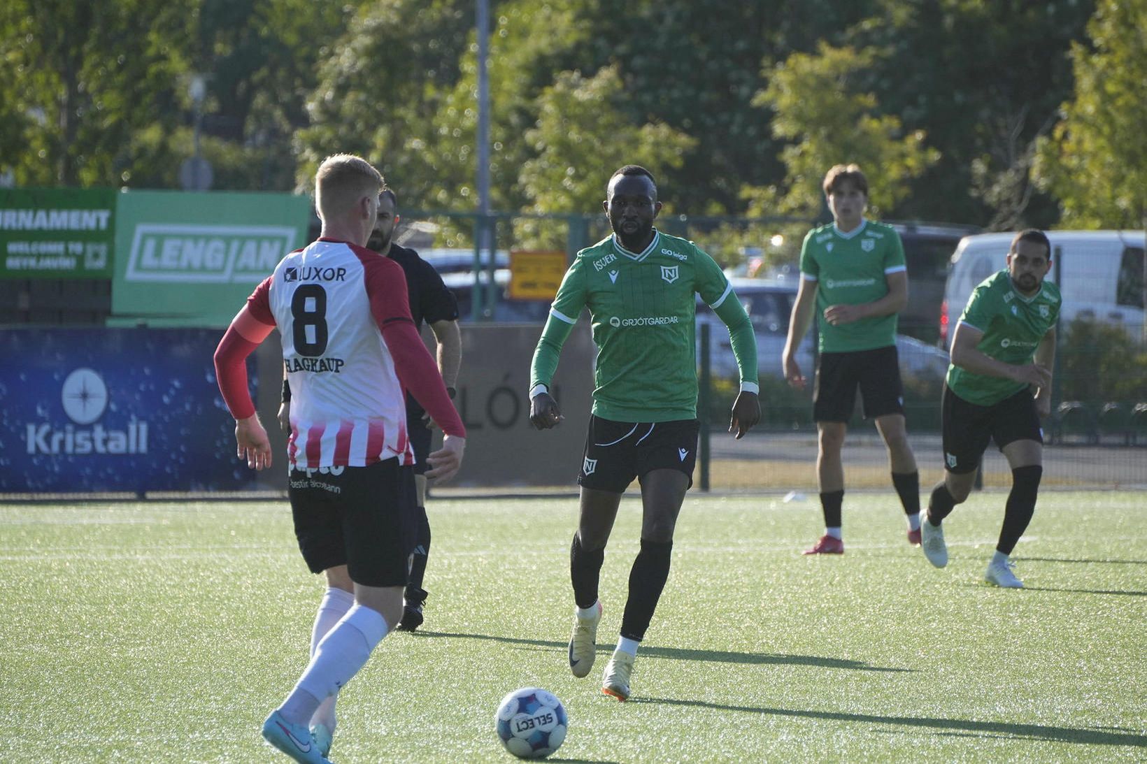 Oumar Diouck skoraði fyrir Njarðvík í dag.