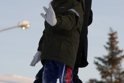 The children were beaming with joy in today's beautiful weather.