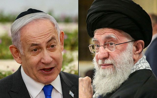 Benjanmín Netanjahú, forsætisráðherra Ísraels, og Ali Khamenei, æðstiklerkur Írans.