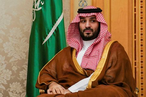 Mohammed bin Salman á fundi með utanríkisráðherra Bandaríkjanna í október.