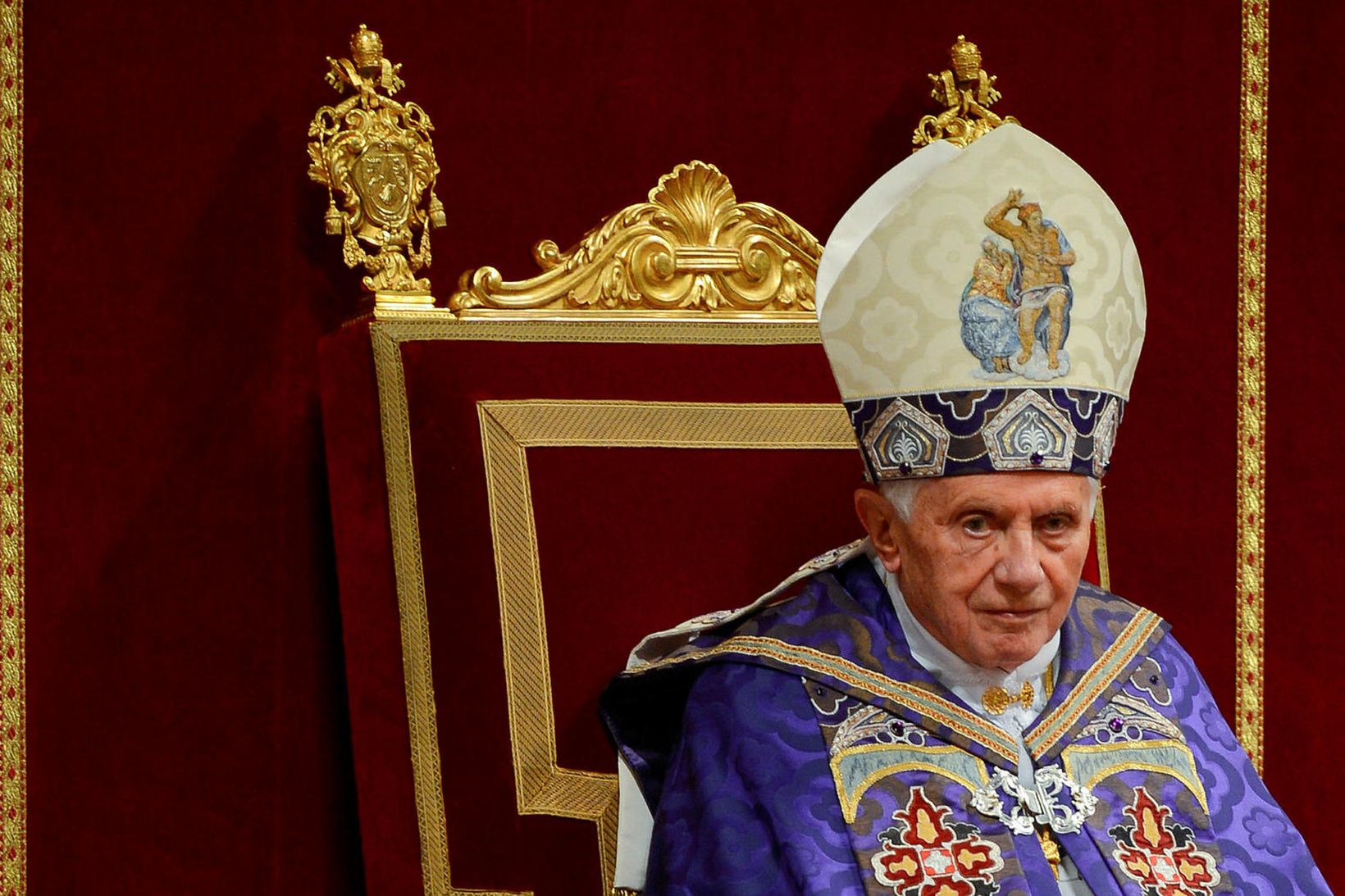 Ljósmynd af Bene­dikt XVI frá 2012 er hann var páfi.