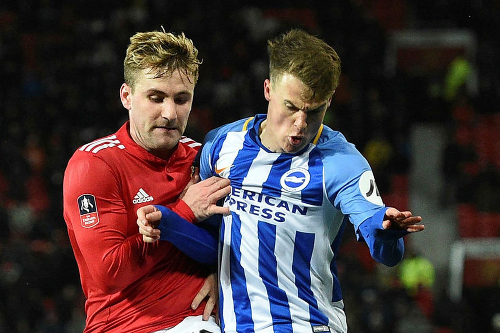 Luke Shaw í leikum gegn Brighton.