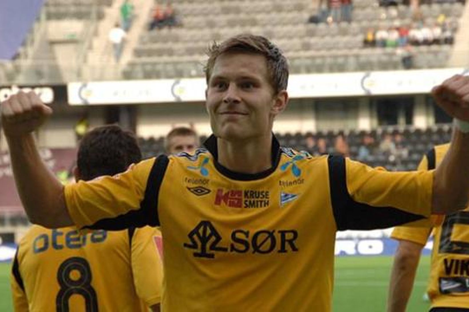 Matthías Vilhjálmsson skoraði sigurmark Start gegn Viking í dag.