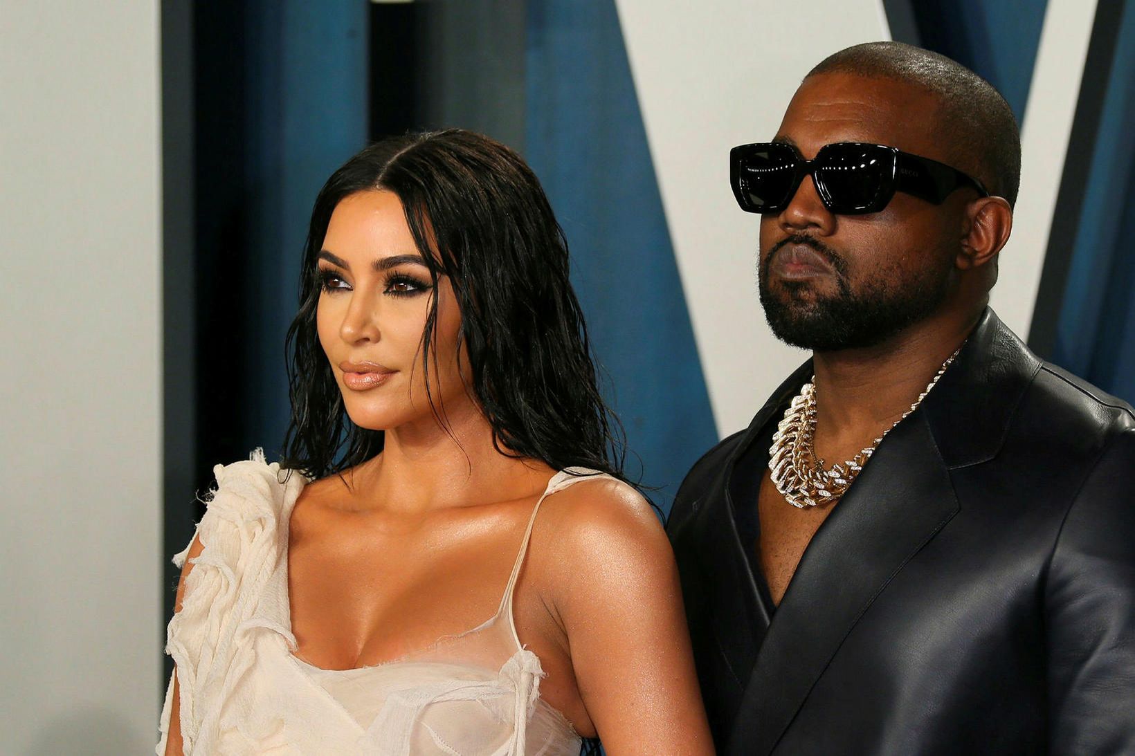 Fyrrverandi hjónin Kim Kardashian og Kanye West.