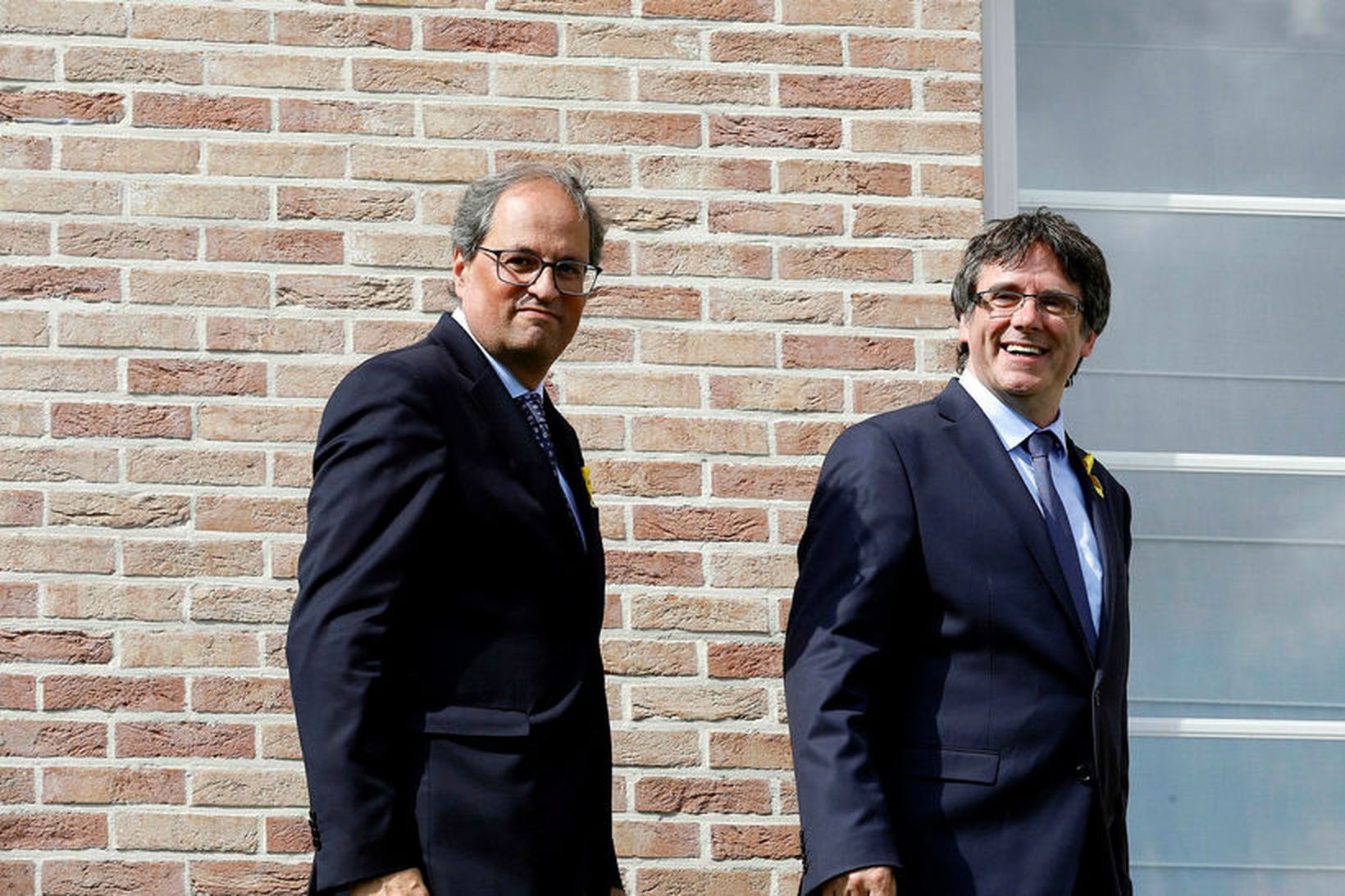 Carles Puigdemont og Quim Torra, núverandi forseti Katalóníu, í Brussel …