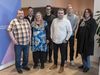 Part of the working group poses for a photo at its first meeting. From left: Ragnar Þór Pétursson, teacher at Norðlingaskóli, Árni Árnason, director of communications and services at MMS, Lára Stefánsdóttir, principal at Tröllaskagi Secondary School, Josh Klein, advisor and group leader, Ásgeir Torfason, digital leader at MMS, Geir Finnsson, English teacher and social affairs officer at MH and Þorbjörg St. Þorsteinsson, project manager at Mixtúra.