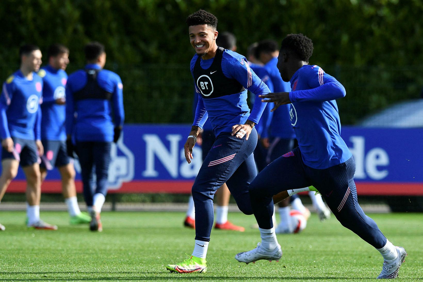 Jadon Sancho og Bukayo Saka voru á meðal þeirra sem …