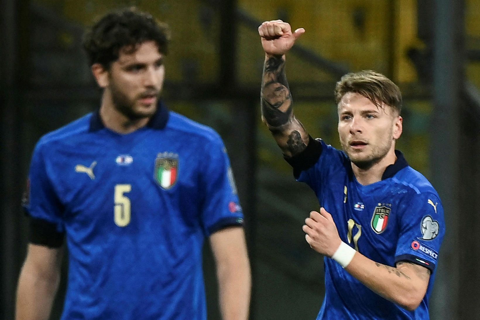 Ciro Immobile fagnar marki sínu gegn Norður-Írum.