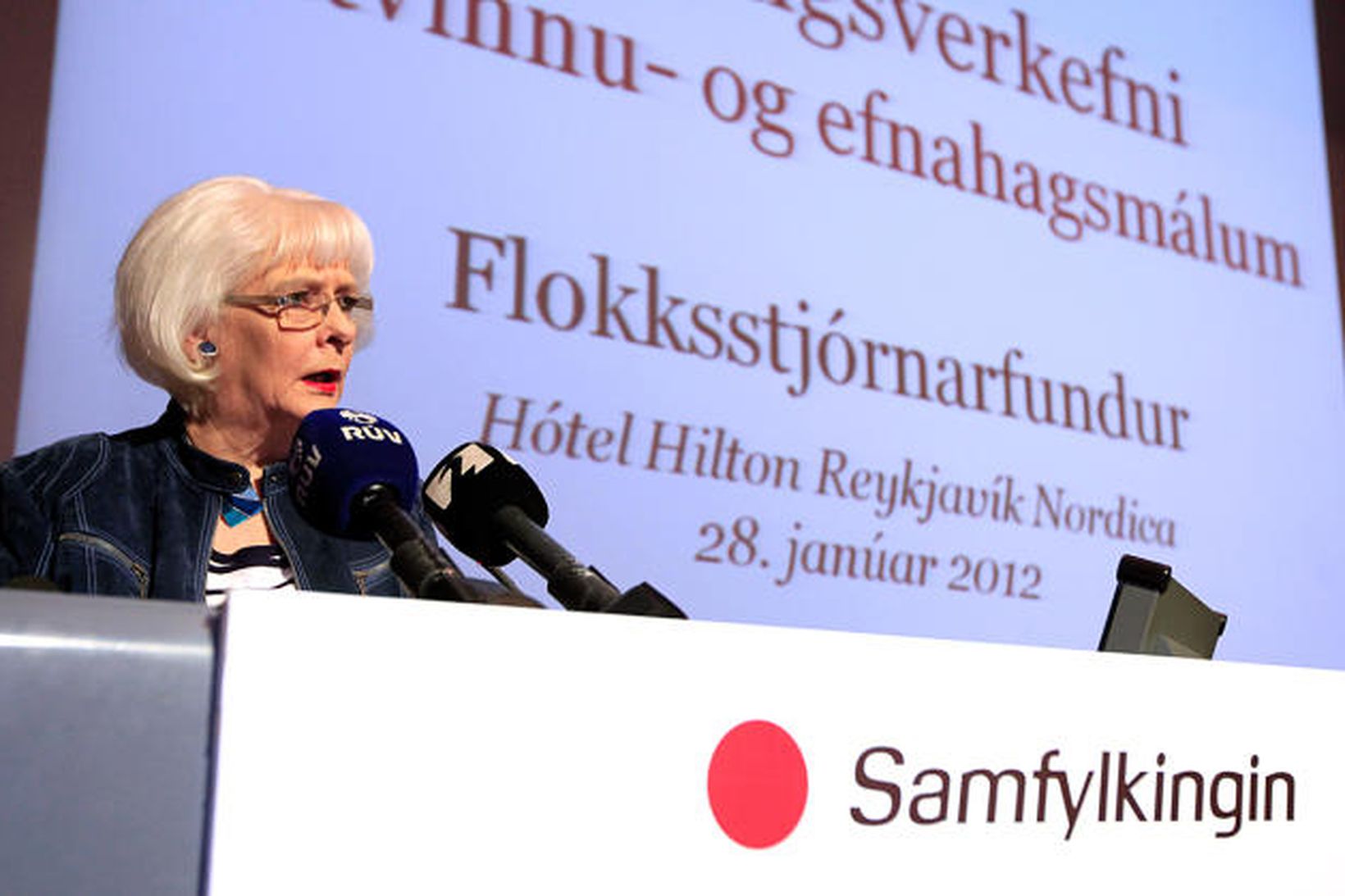 Jóhanna Sigurðardóttir, formaður Samfylkingarinnar og forsætisráðherra.