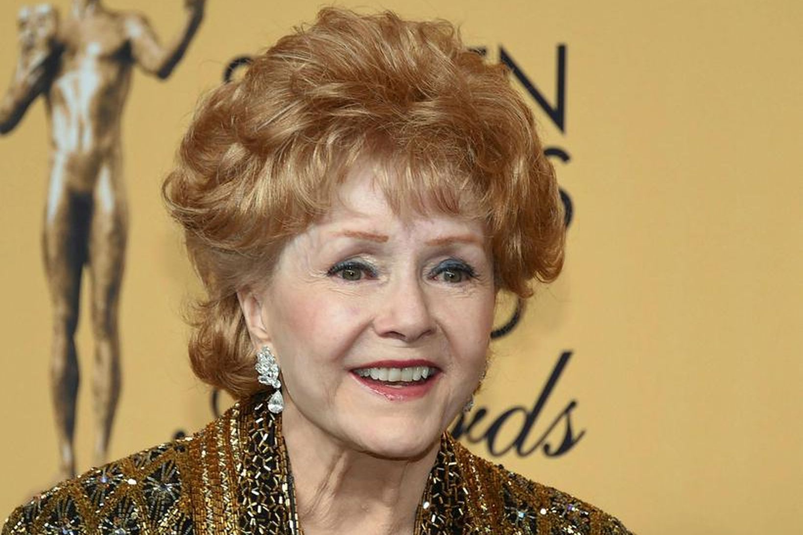 Debbie Reynolds er hún tók á móti heiðursverðlaunum Screen Actors …