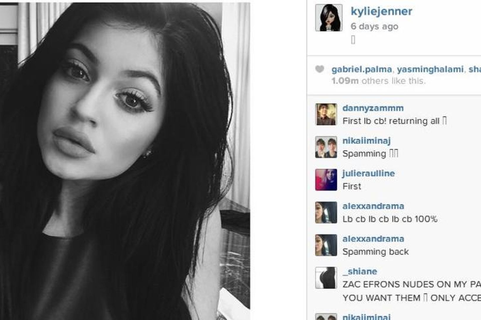 Skjáskot af Instagram-síðu Kylie Jenner.