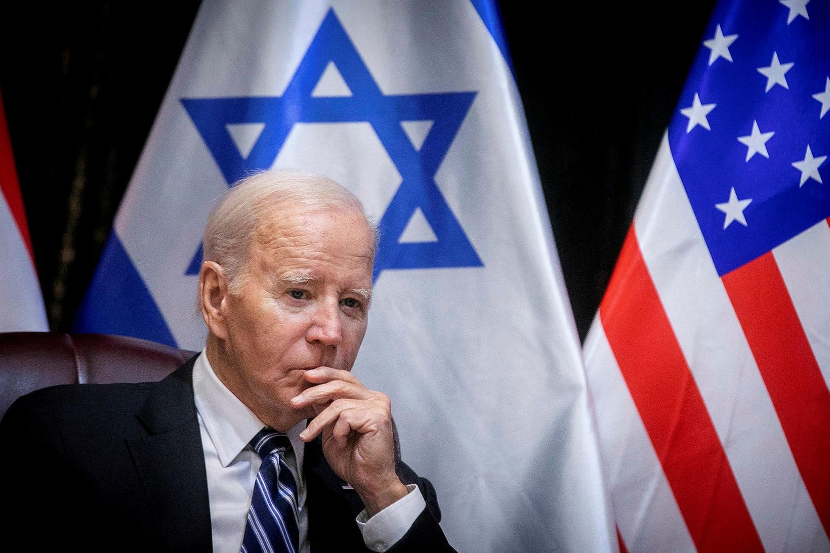 Joe Biden heimsótti Ísrael í gær og átti þar fund …