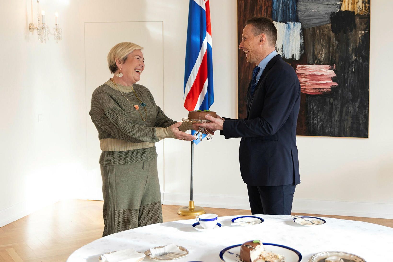 Björn Skúlason notaði tækifærið í dag þegar Höllu Tómasdóttur forseta …