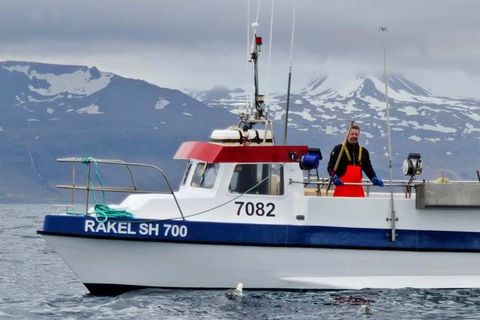 Rakel SH at Grundarfjörður this week. The couple, Ómar Marísson and Ingibjörg Steinþórsdóttir with the fishing gear and lots of fine cod.