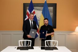 Iceland's Prime Minister, Bjarni Bendiktsson with Volodymyr Zelensky, the President of Ukraine..