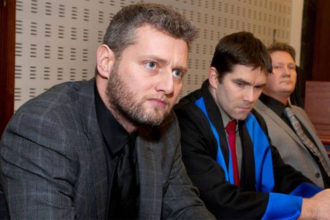 Jón Óttar Ólafsson, Hólmsteinn Gauti Sigurðsson saksóknari hjá embætti sérstaks saksóknara og Guðmundur Haukur Gunnarsson …