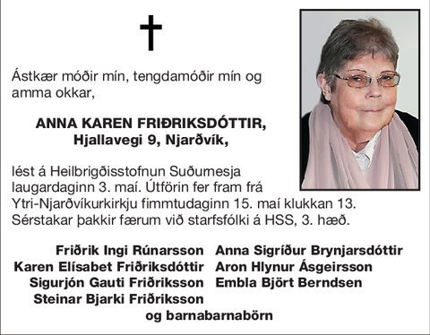 Anna Karen Friðriksdóttir,
