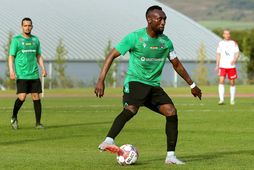 Oumar Diouck skoraði enn og aftur fyrir Njarðvíkingaí kvöld.