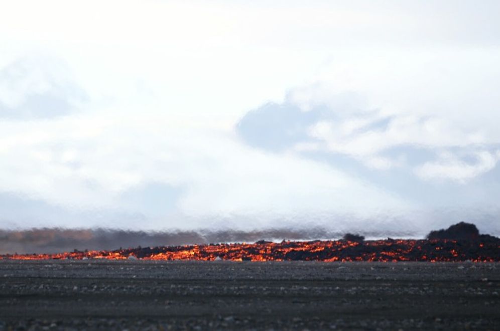 Eldgosið í Holuhrauni - myndir teknar að morgni mánudags, 1. september