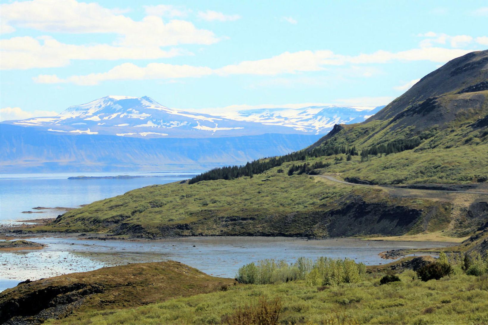 Horft fram Barmahlíð í Reykhólasveit.